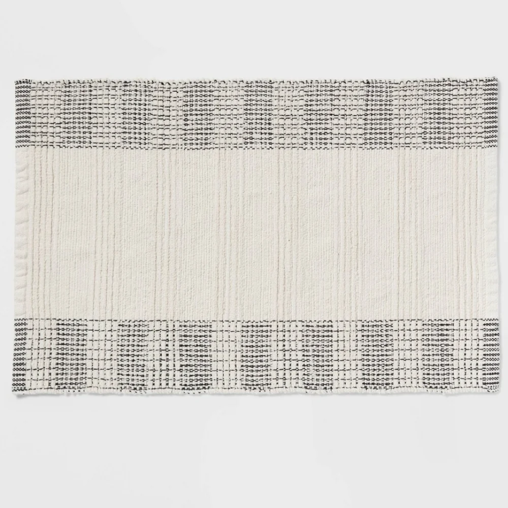 Thresol Black and White Textured Mat